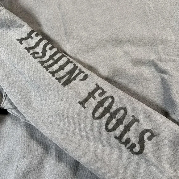Bob's Sporting Goods Sweatshirt Mens Extra Large Gray Crewneck Fishin' Fools - Picture 8 of 11